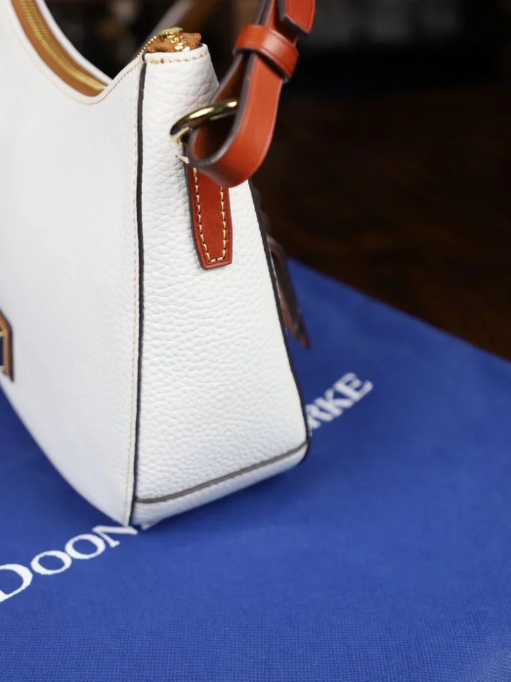 Dooney & Bourke White Pebble Grain Small Kiley Hobo (Practically New)